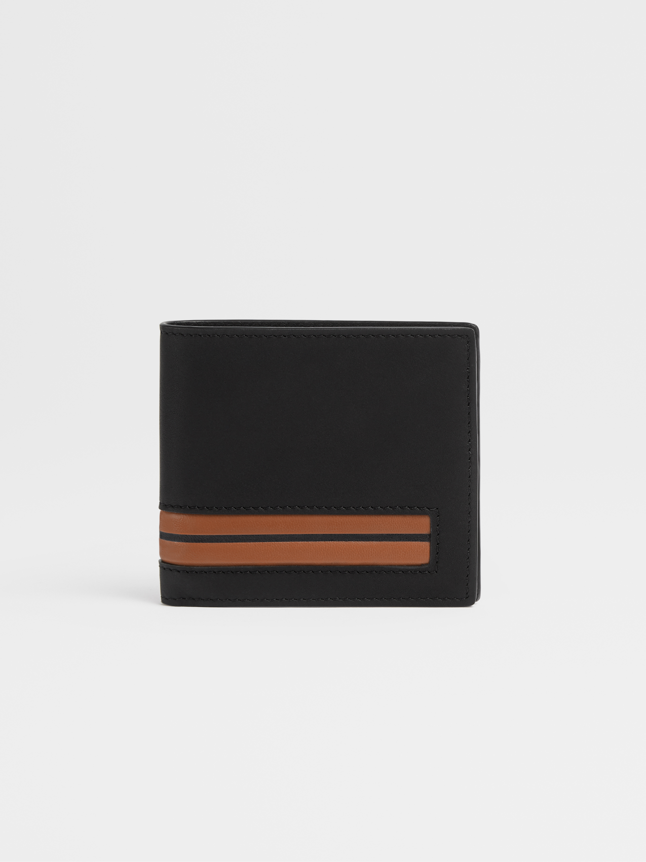 Black Smooth Leather Billfold 8cc Wallet